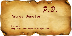 Petres Demeter névjegykártya